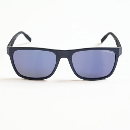 Montblanc MB0209S 002 Mens Authentic Sunglasses Black/Blue, 57mm - New