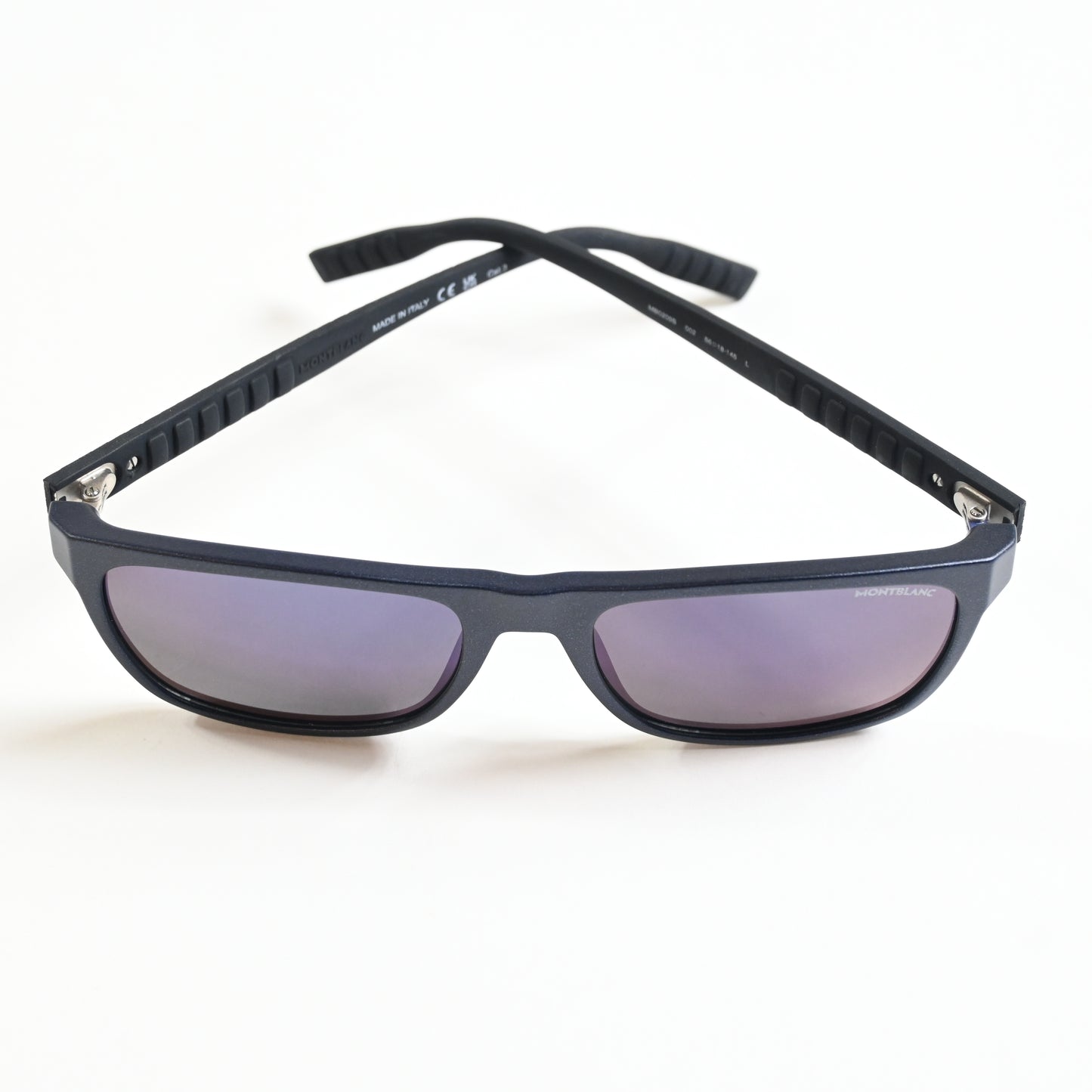 Montblanc MB0209S 002 Mens Authentic Sunglasses Black/Blue, 57mm - New