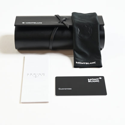 Montblanc MB0209S 002 Mens Authentic Sunglasses Black/Blue, 57mm - New