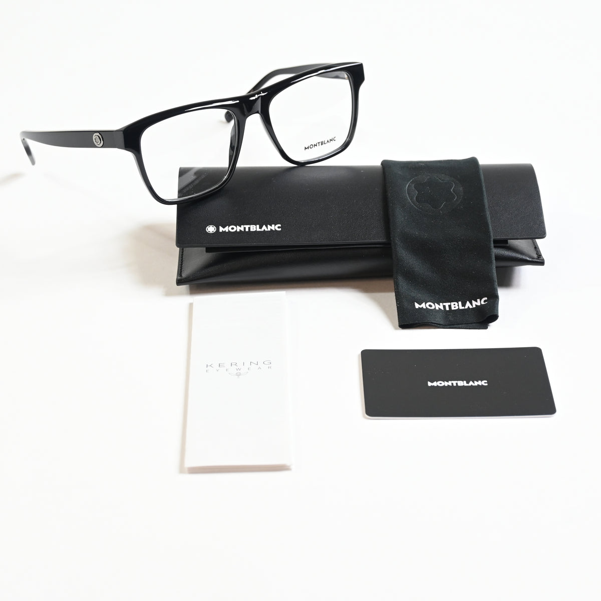 Montblanc MB0203O 004 Mens Authentic Eyeglasses Black, 55mm - New