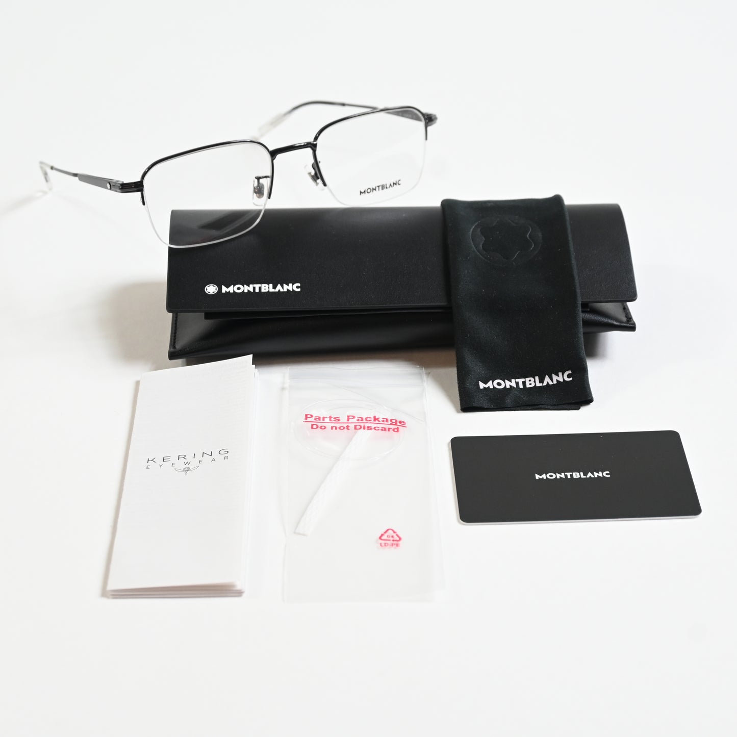 Montblanc MB0220OA 003 Mens Authentic Eyeglasses Ruthenium, 54mm - New