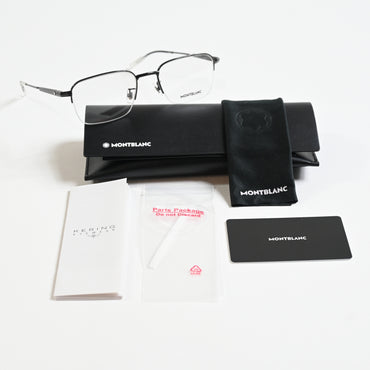 Montblanc MB0220OA 003 Mens Authentic Eyeglasses Ruthenium, 54mm - New