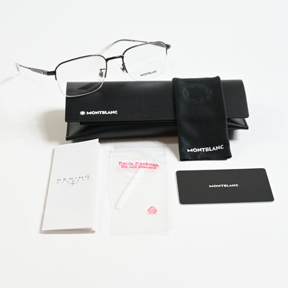 Montblanc MB0220OA 003 Mens Authentic Eyeglasses Ruthenium, 54mm - New