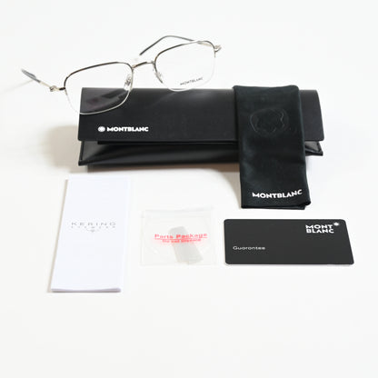Montblanc MB0131O 001 Mens Authentic Eyeglasses Silver, 52mm - New
