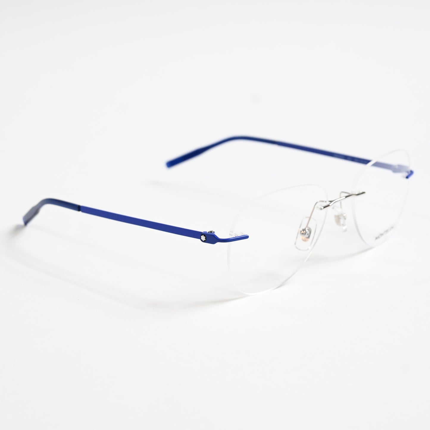 Montblanc MB0283O 003 Mens Authentic Eyeglasses Blue/Silver, 55mm - New
