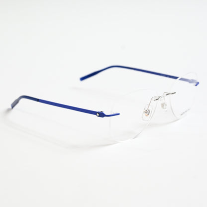 Montblanc MB0283O 003 Mens Authentic Eyeglasses Blue/Silver, 55mm - New