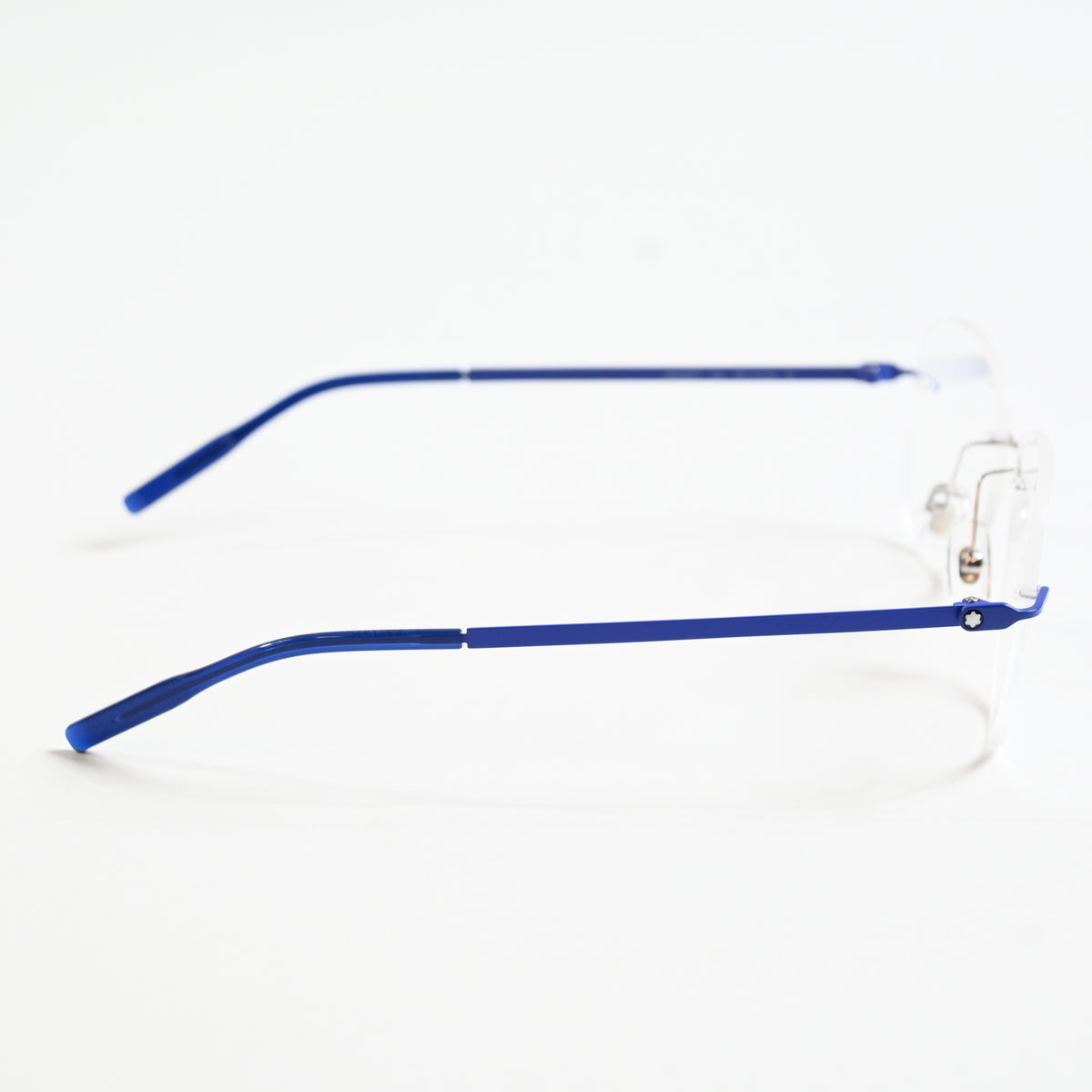 Montblanc MB0283O 003 Mens Authentic Eyeglasses Blue/Silver, 55mm - New