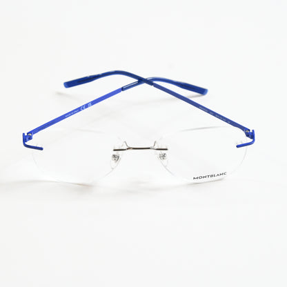 Montblanc MB0283O 003 Mens Authentic Eyeglasses Blue/Silver, 55mm - New
