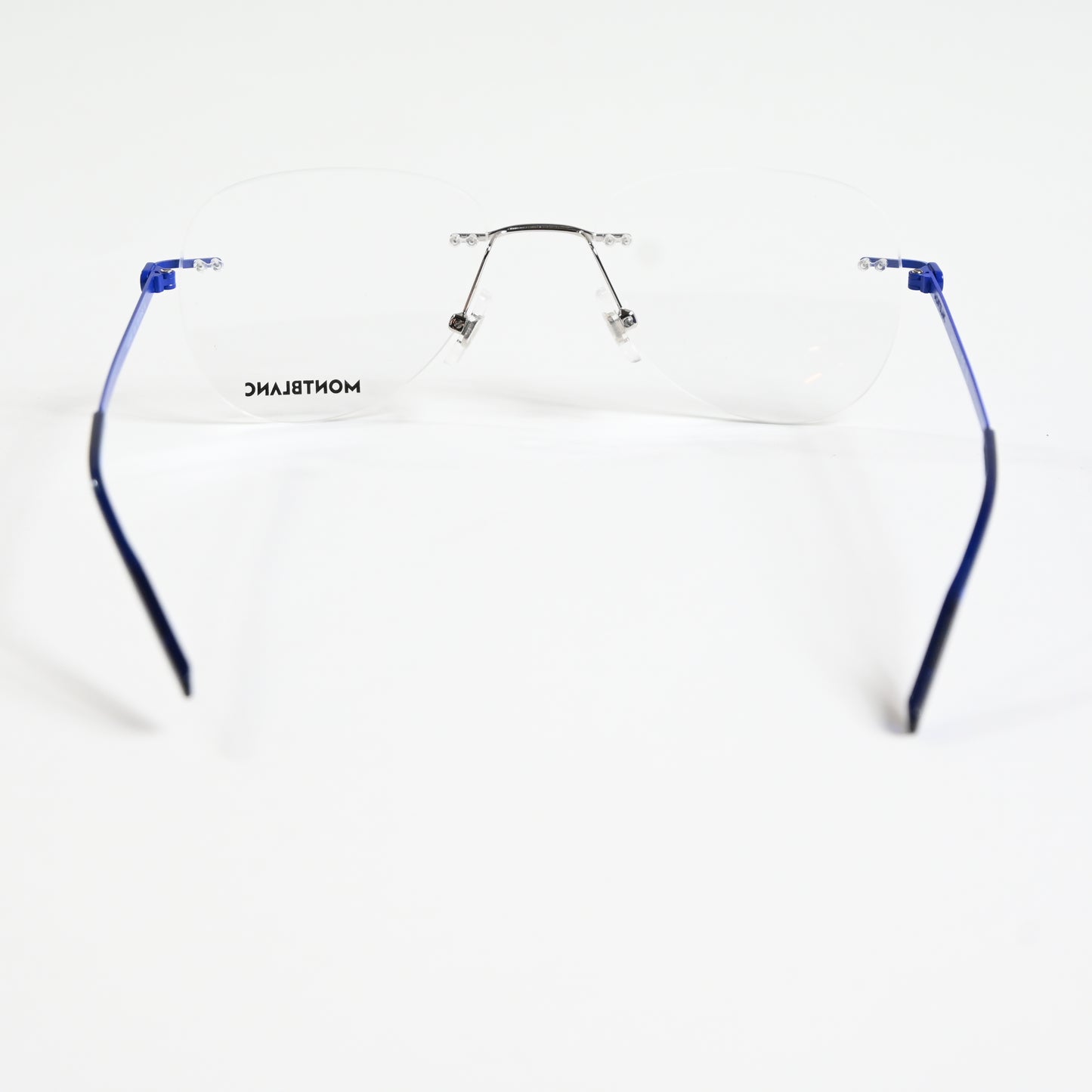 Montblanc MB0283O 003 Mens Authentic Eyeglasses Blue/Silver, 55mm - New