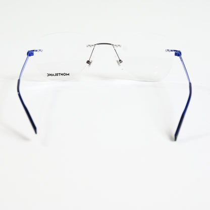 Montblanc MB0283O 003 Mens Authentic Eyeglasses Blue/Silver, 55mm - New