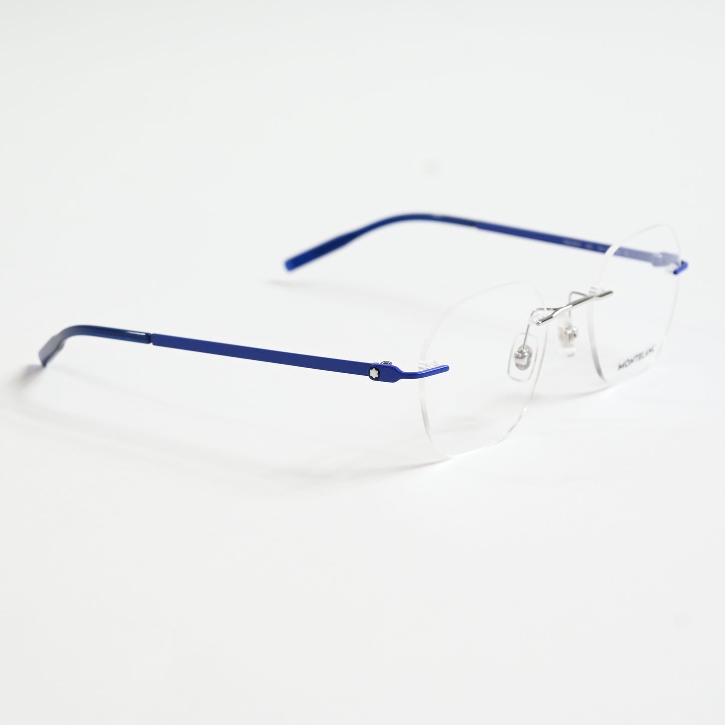 Montblanc MB0282O 003 Mens Authentic Eyeglasses Blue/Silver, 49mm - New