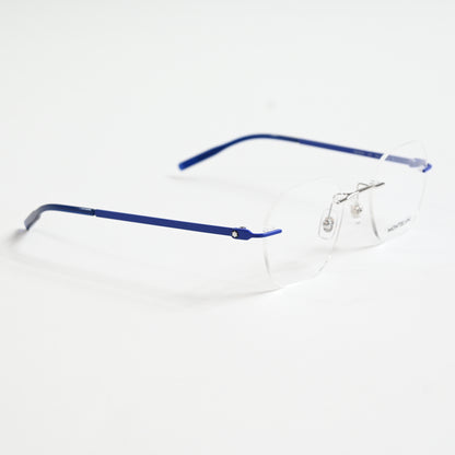 Montblanc MB0282O 003 Mens Authentic Eyeglasses Blue/Silver, 49mm - New