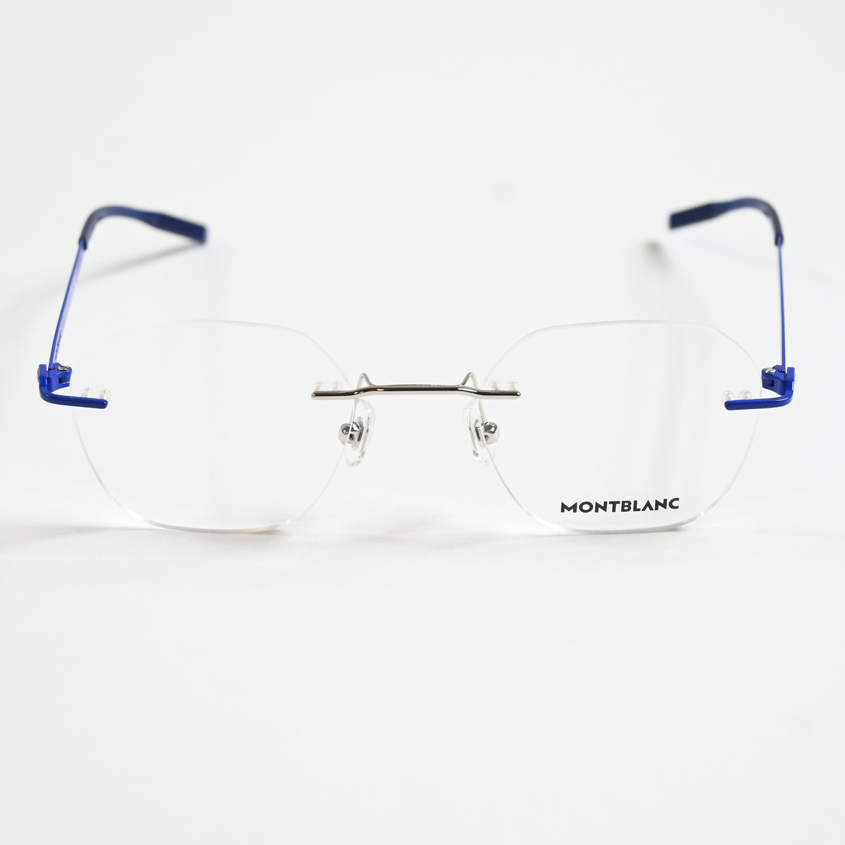 Montblanc MB0282O 003 Mens Authentic Eyeglasses Blue/Silver, 49mm - New