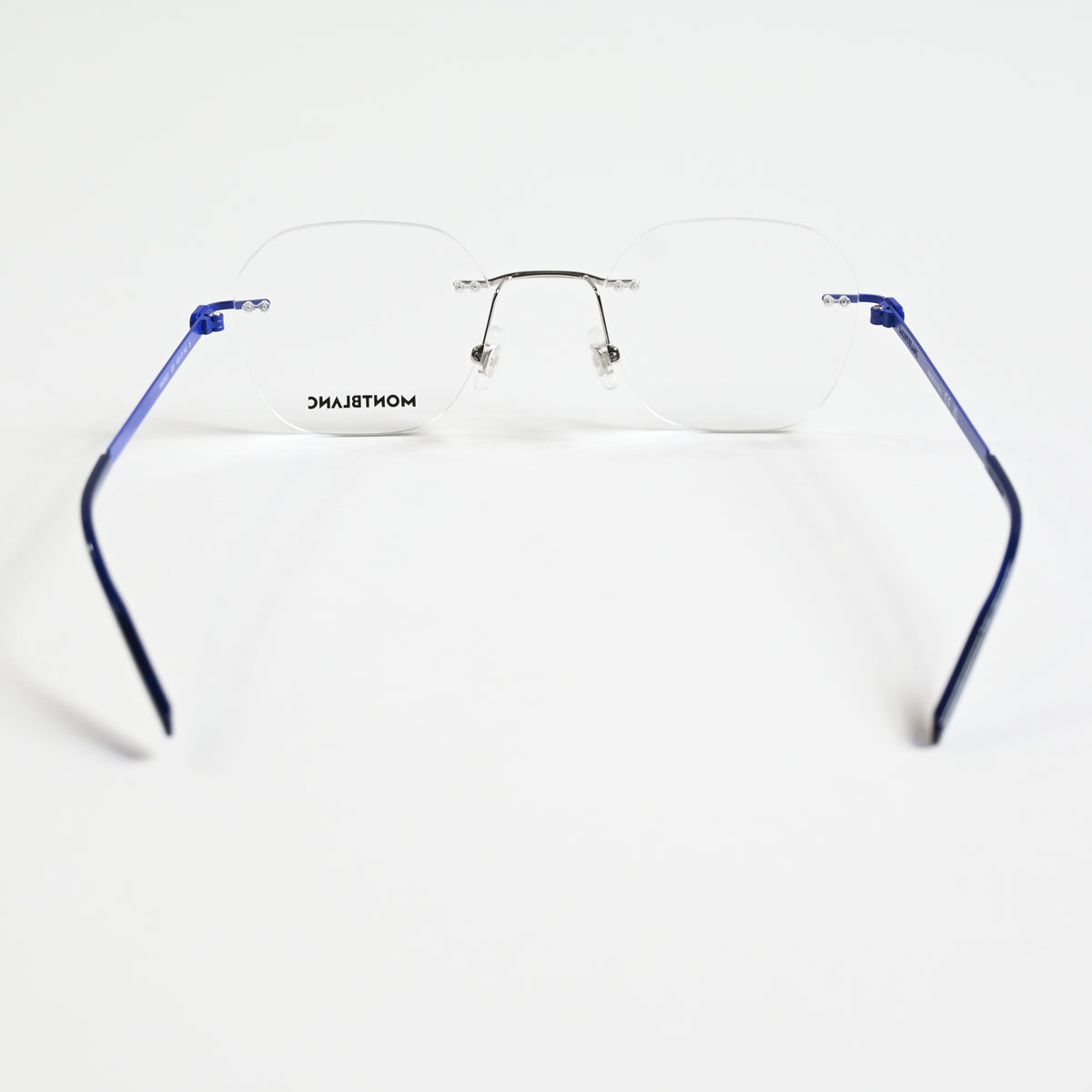 Montblanc MB0282O 003 Mens Authentic Eyeglasses Blue/Silver, 49mm - New