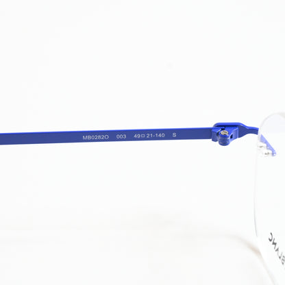 Montblanc MB0282O 003 Mens Authentic Eyeglasses Blue/Silver, 49mm - New