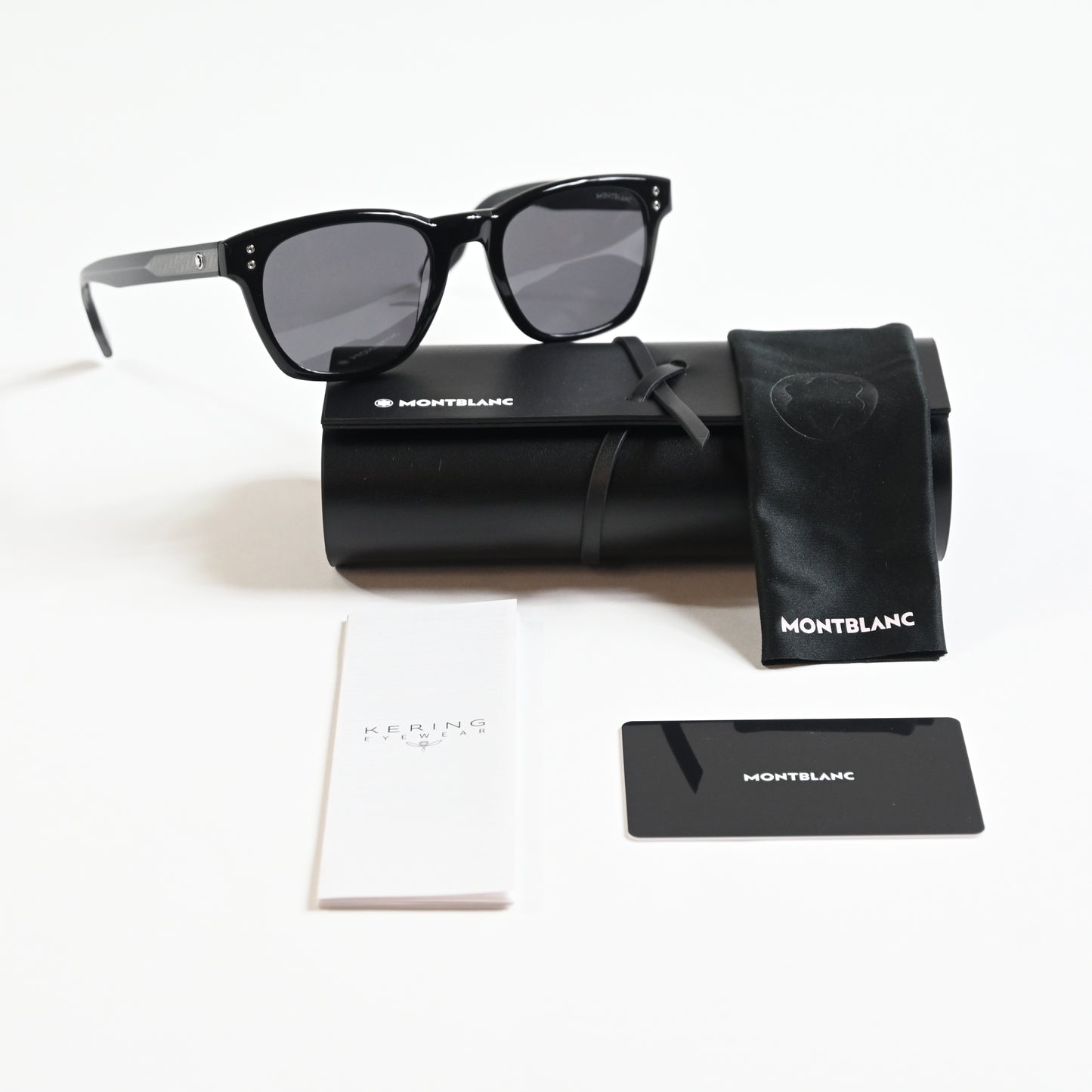 Montblanc MB0122S 001 Mens Authentic Sunglasses Black/Gray, 51mm - New