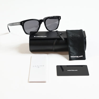 Montblanc MB0122S 001 Mens Authentic Sunglasses Black/Gray, 51mm - New