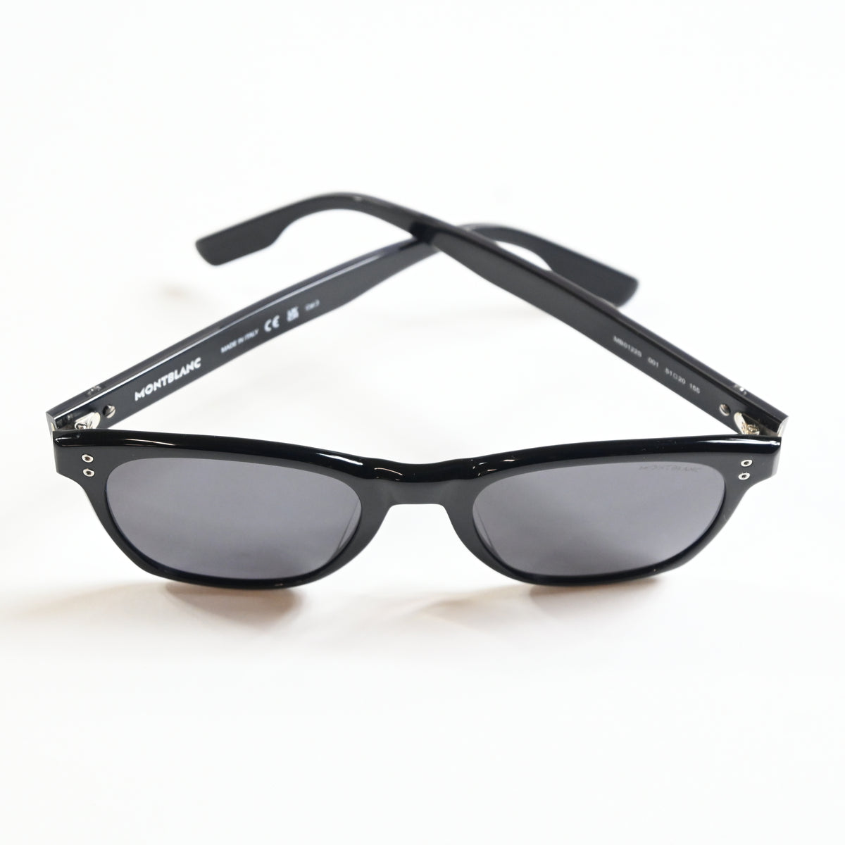 Montblanc MB0122S 001 Mens Authentic Sunglasses Black/Gray, 51mm - New