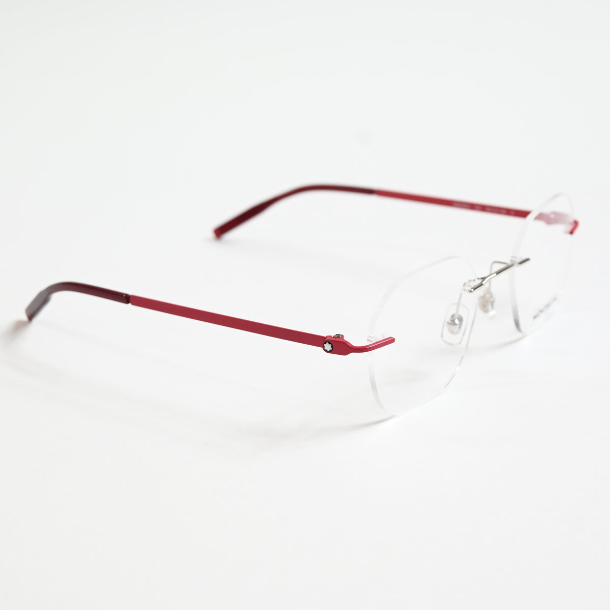 Montblanc MB0282O 004 Mens Authentic Eyeglasses Red/Silver, 49mm - New