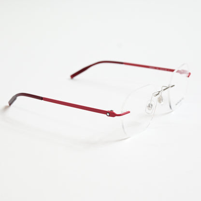 Montblanc MB0282O 004 Mens Authentic Eyeglasses Red/Silver, 49mm - New