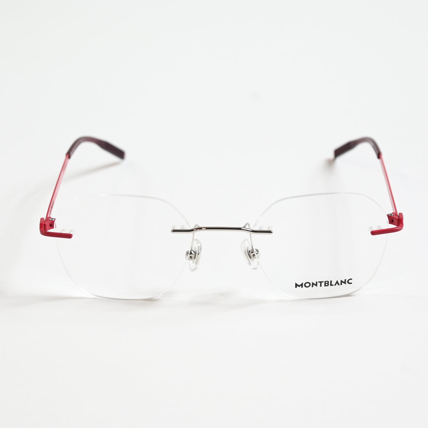 Montblanc MB0282O 004 Mens Authentic Eyeglasses Red/Silver, 49mm - New