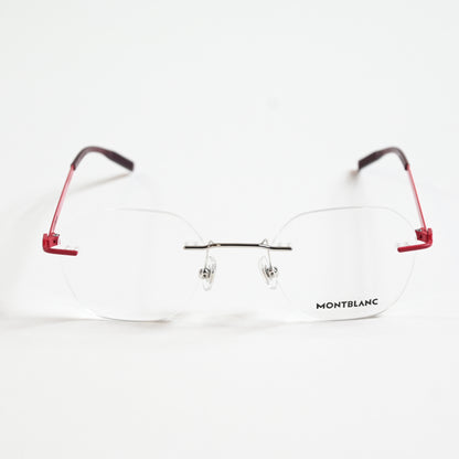 Montblanc MB0282O 004 Mens Authentic Eyeglasses Red/Silver, 49mm - New