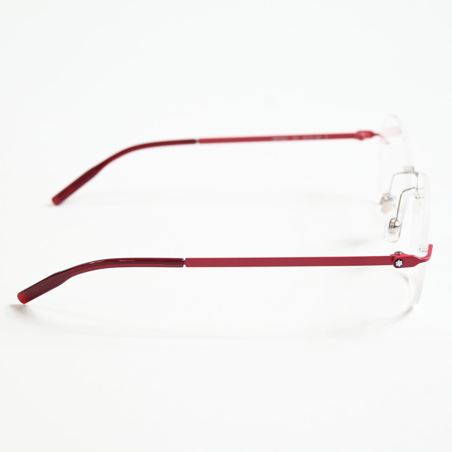Montblanc MB0282O 004 Mens Authentic Eyeglasses Red/Silver, 49mm - New