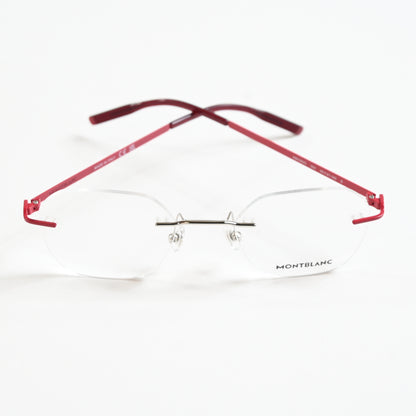 Montblanc MB0282O 004 Mens Authentic Eyeglasses Red/Silver, 49mm - New
