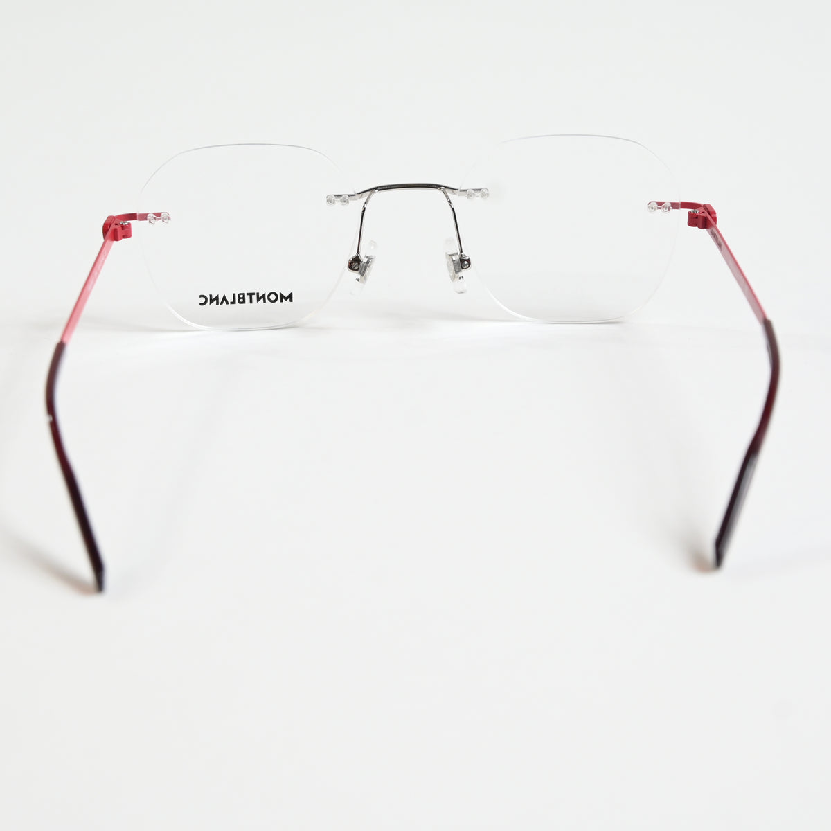 Montblanc MB0282O 004 Mens Authentic Eyeglasses Red/Silver, 49mm - New