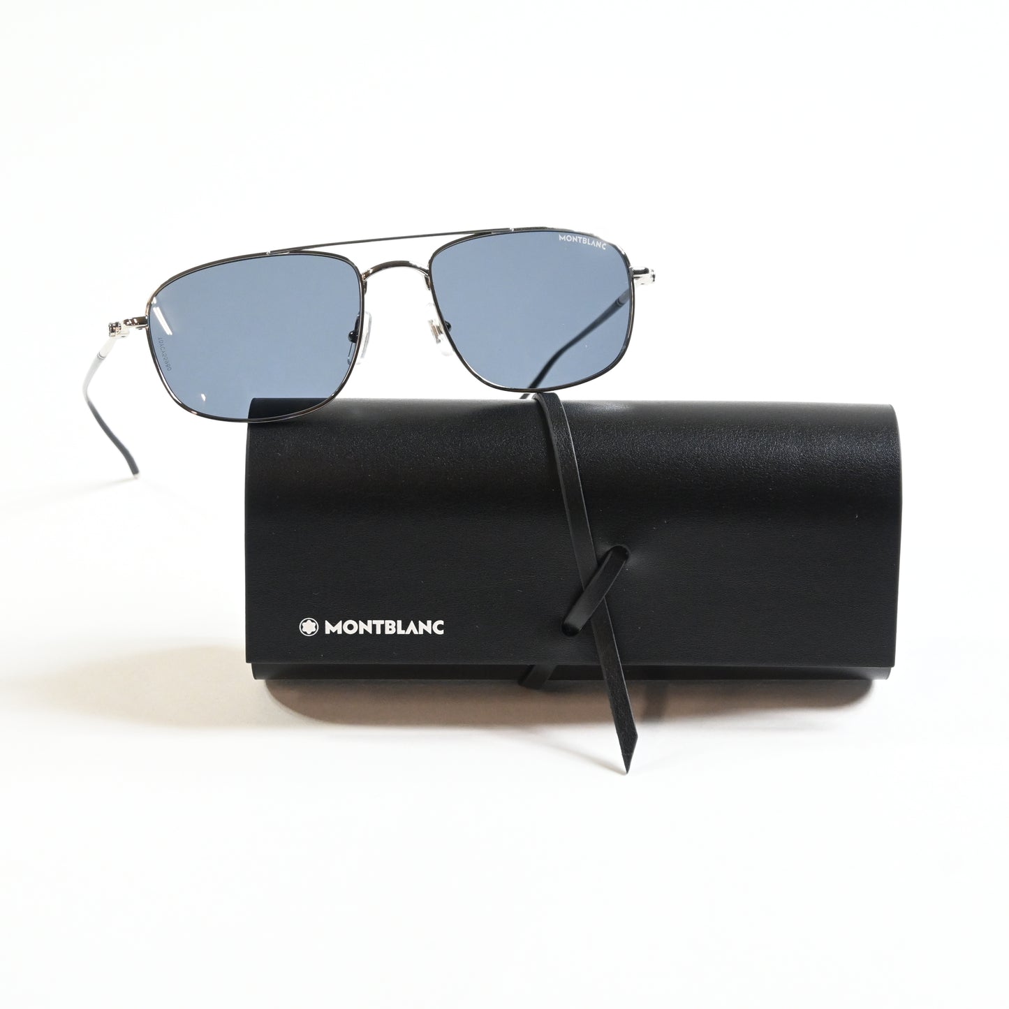 Montblanc MB0127S 001 Mens Authentic Sunglasses Silver/Gray, 56mm - New