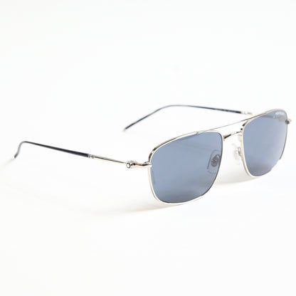 Montblanc MB0127S 001 Mens Authentic Sunglasses Silver/Gray, 56mm - New