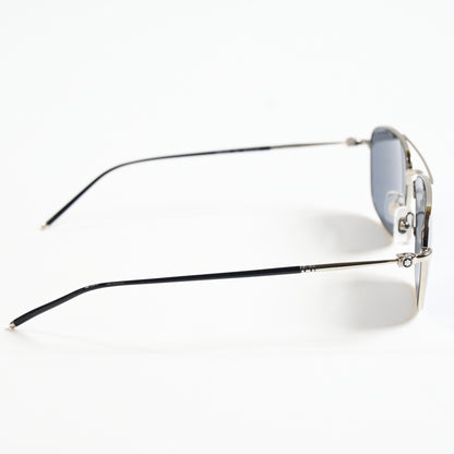 Montblanc MB0127S 001 Mens Authentic Sunglasses Silver/Gray, 56mm - New