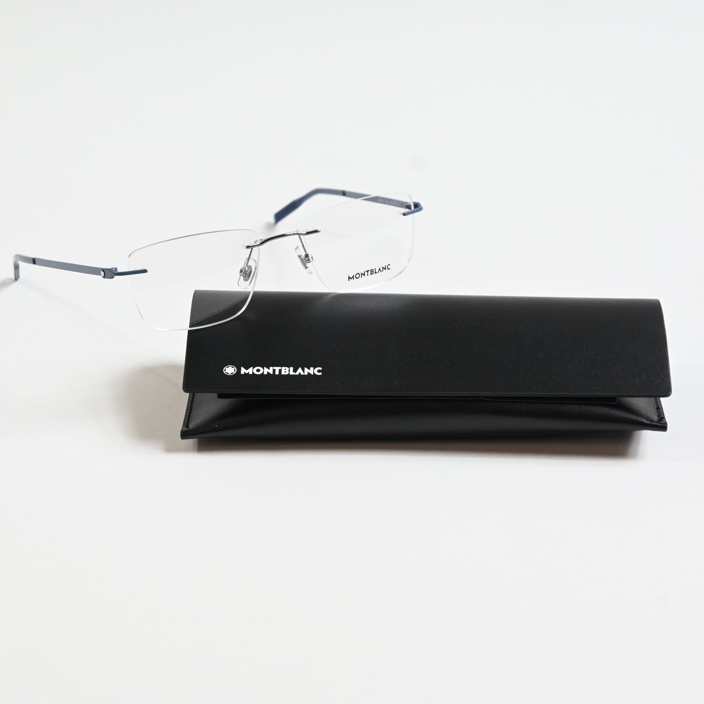 Montblanc MB0281O 002 Mens Authentic Eyeglasses Dark Blue/Silver, 53mm - New