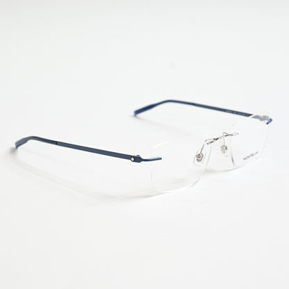 Montblanc MB0281O 002 Mens Authentic Eyeglasses Dark Blue/Silver, 53mm - New