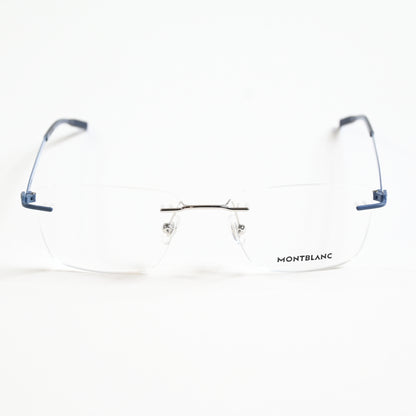 Montblanc MB0281O 002 Mens Authentic Eyeglasses Dark Blue/Silver, 53mm - New