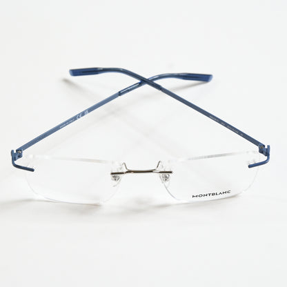 Montblanc MB0281O 002 Mens Authentic Eyeglasses Dark Blue/Silver, 53mm - New