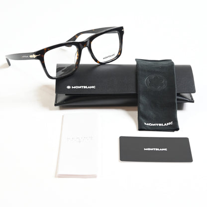 Montblanc MB0266O 002 Mens Authentic Eyeglasses Havana, 52mm - New