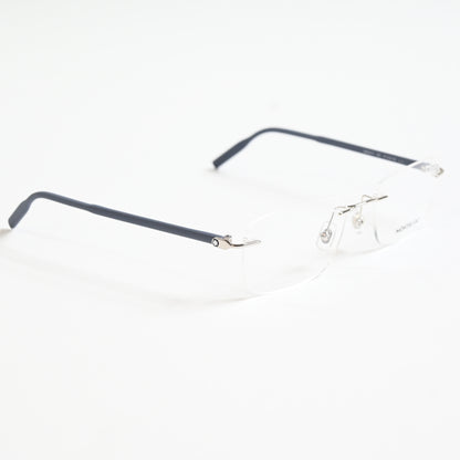 Montblanc MB02210 005 Mens Authentic Eyeglasses Silver/Blue, 55mm - New