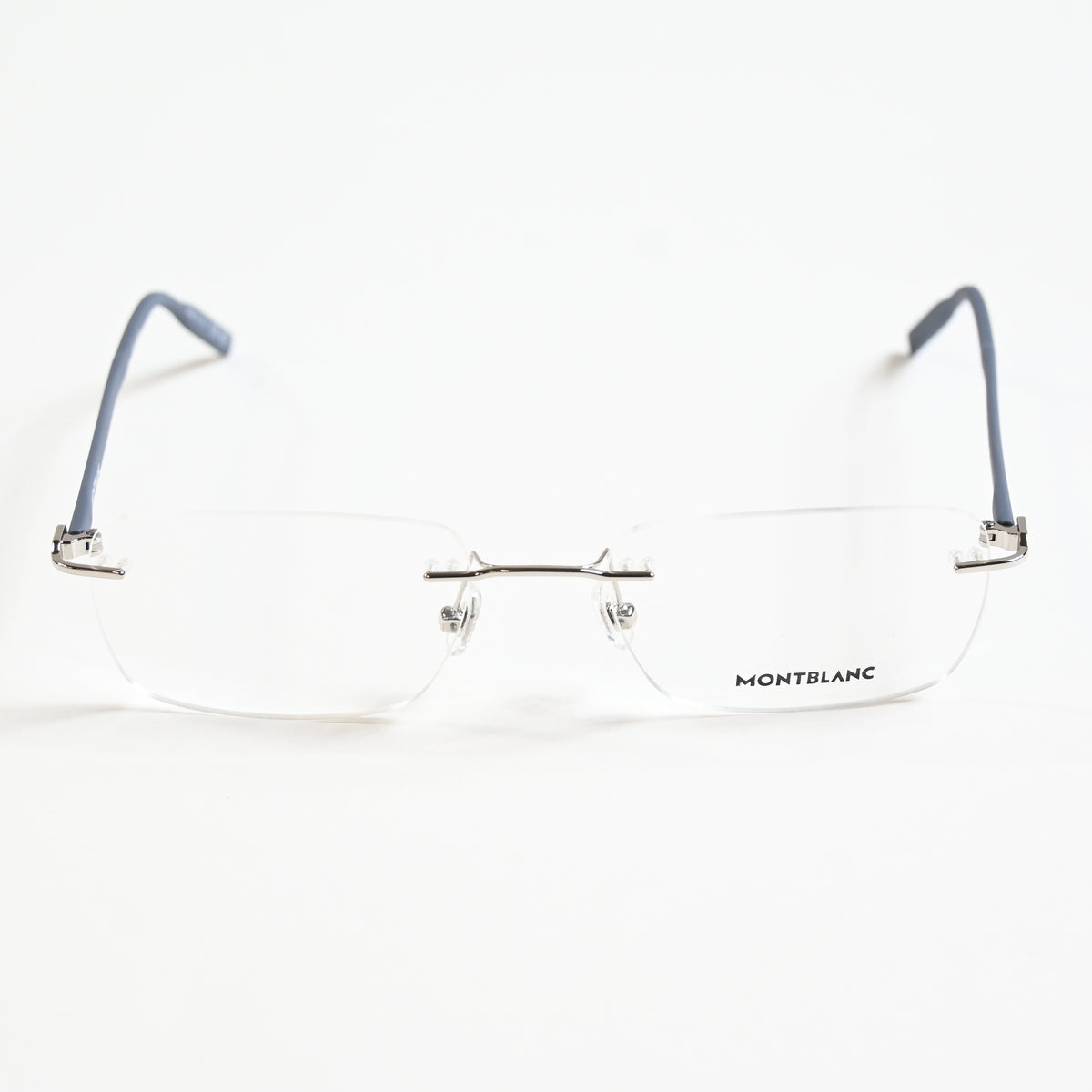 Montblanc MB02210 005 Mens Authentic Eyeglasses Silver/Blue, 55mm - New
