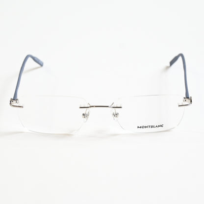 Montblanc MB02210 005 Mens Authentic Eyeglasses Silver/Blue, 55mm - New