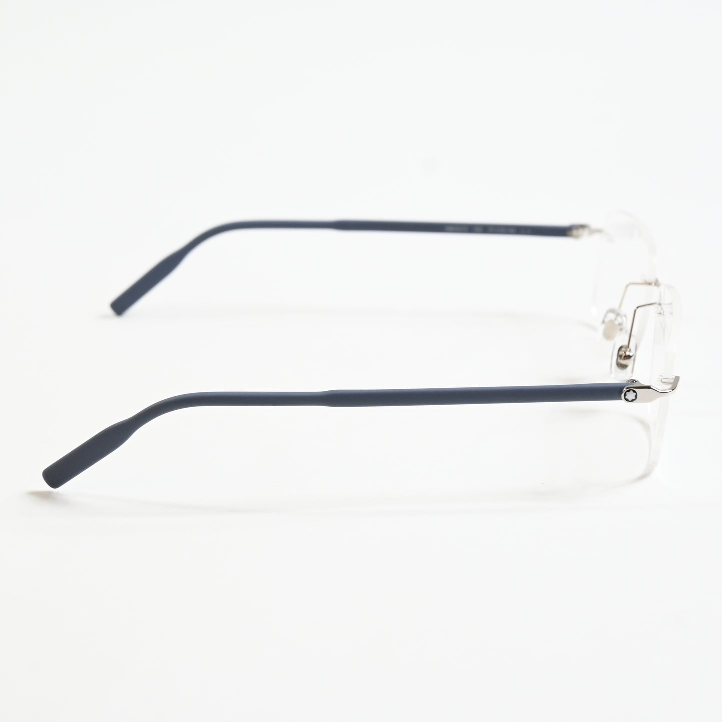 Montblanc MB02210 005 Mens Authentic Eyeglasses Silver/Blue, 55mm - New