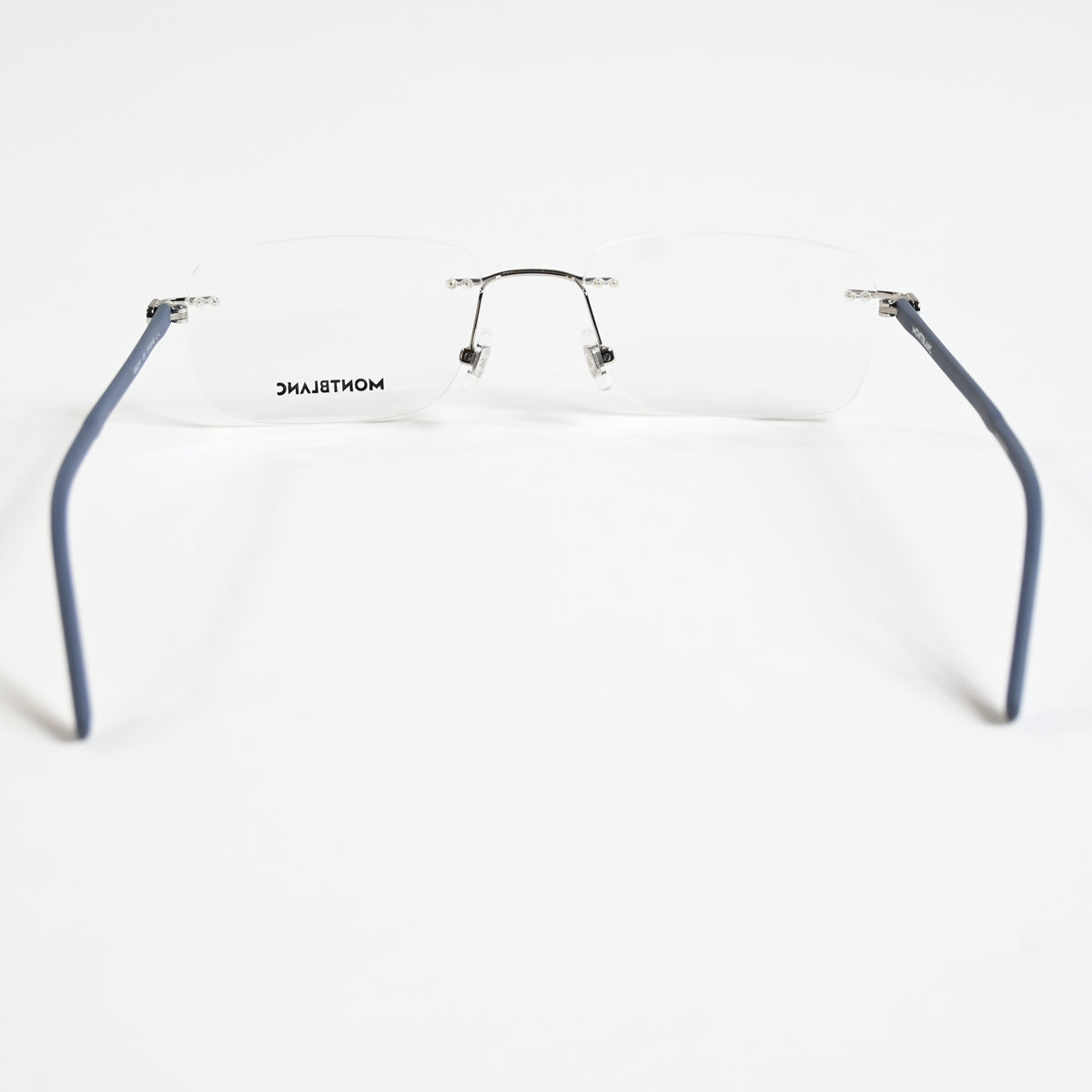 Montblanc MB02210 005 Mens Authentic Eyeglasses Silver/Blue, 55mm - New