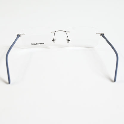 Montblanc MB02210 005 Mens Authentic Eyeglasses Silver/Blue, 55mm - New