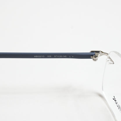 Montblanc MB02210 005 Mens Authentic Eyeglasses Silver/Blue, 55mm - New