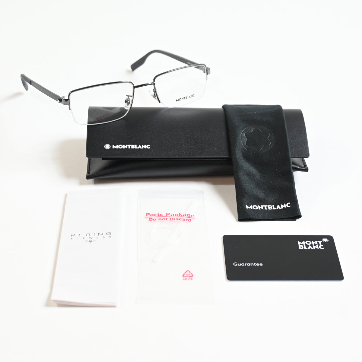 Montblanc MB0188O 003 Mens Authentic Eyeglasses Ruthenium, 55mm - New