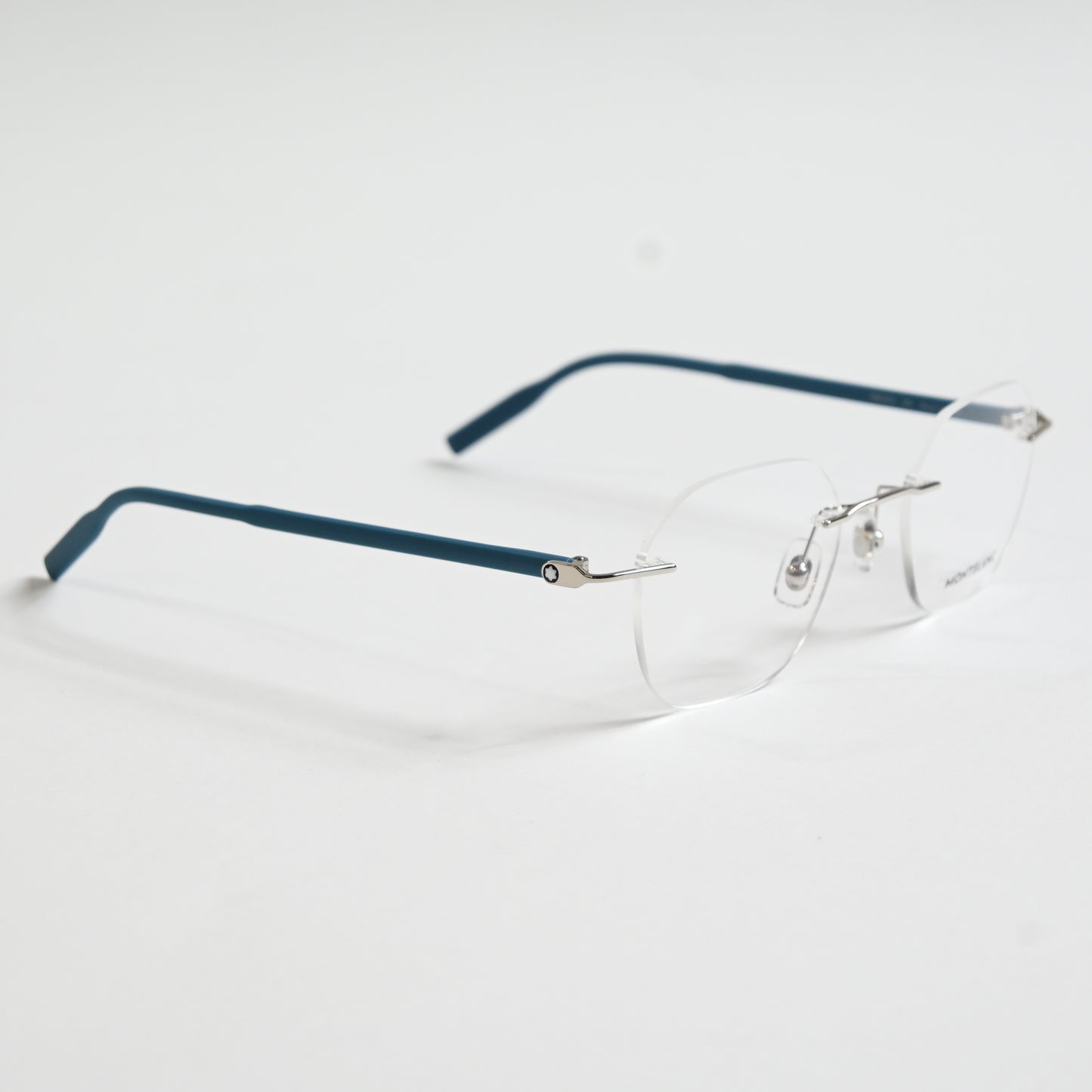 Montblanc MB0223O 005 Mens Authentic Eyeglasses Silver/Blue, 50mm - New