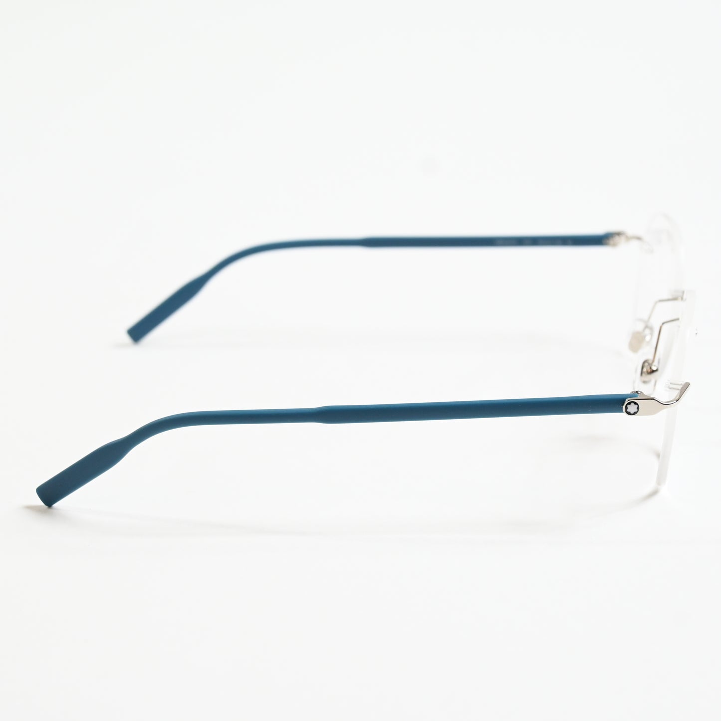 Montblanc MB0223O 005 Mens Authentic Eyeglasses Silver/Blue, 50mm - New