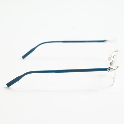 Montblanc MB0223O 005 Mens Authentic Eyeglasses Silver/Blue, 50mm - New