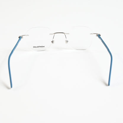 Montblanc MB0223O 005 Mens Authentic Eyeglasses Silver/Blue, 50mm - New