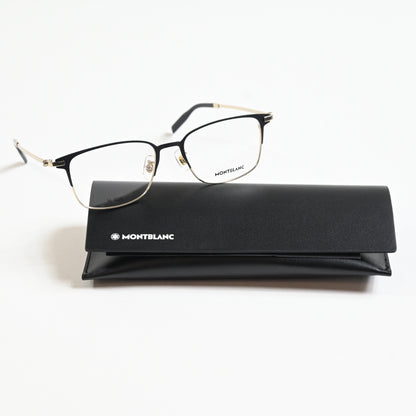 Montblanc MB0314OA 002 Mens Authentic Eyeglasses Black/Gold, 54mm - New